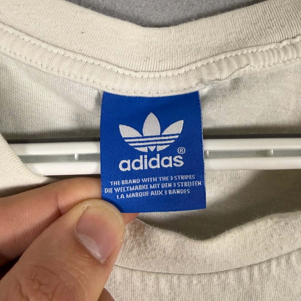 Adidas Originals Mens L Graphic Tee White Bird Floral Mirror Print Streetwear - Picture 4 of 11